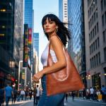 Retro Vegan Leather Slouchy Hobo Tote Bag