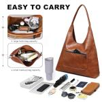 Retro Vegan Leather Slouchy Hobo Tote Bag