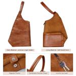 Retro Vegan Leather Slouchy Hobo Tote Bag