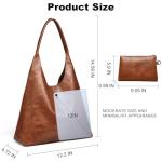 Retro Vegan Leather Slouchy Hobo Tote Bag