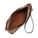 Fossil Women's Fiona Leather Brown Crossbody Purse