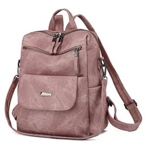 Stylish Pink Waterproof Leather Backpack Purse