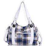Angel Barcelo Blue Washed Leather Hobo Bag