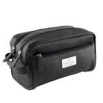 Black Leather Toiletry Bag - Stylish Travel Organizer