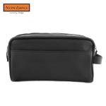 Black Leather Toiletry Bag - Stylish Travel Organizer