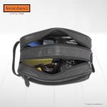 Black Leather Toiletry Bag - Stylish Travel Organizer