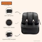 Black Leather Toiletry Bag - Stylish Travel Organizer