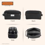 Black Leather Toiletry Bag - Stylish Travel Organizer