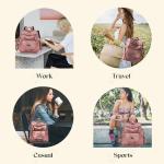 Stylish Pink Waterproof Leather Backpack Purse