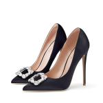 Elisabet Tang Women's Satin Glitter Stiletto Heels