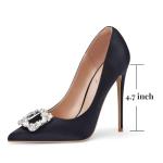 Elisabet Tang Women's Satin Glitter Stiletto Heels