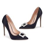 Elisabet Tang Women's Satin Glitter Stiletto Heels