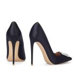 Elisabet Tang Women's Satin Glitter Stiletto Heels