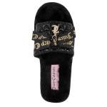 Juicy Couture Black Faux Fur Slide Sandals