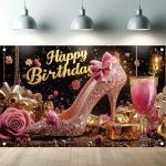 Pink Glitter High Heel Backdrop for Parties