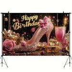 Pink Glitter High Heel Backdrop for Parties