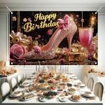 Pink Glitter High Heel Backdrop for Parties