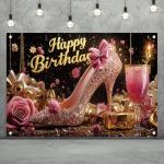 Pink Glitter High Heel Backdrop for Parties
