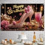 Pink Glitter High Heel Backdrop for Parties