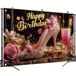 Pink Glitter High Heel Backdrop for Parties