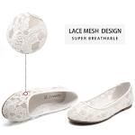Greatonu Cut Out White Ballet Flats for Women