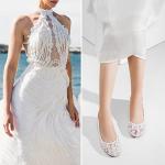 Greatonu Cut Out White Ballet Flats for Women