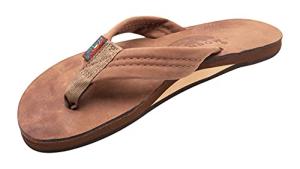 Rainbow Sandals Ladies Luxury Leather - Single Layer Arch Support, Nogalas Wood, Ladies size S / 5.5-6.5