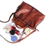 Iswee Retro Leather Satchel Bags for Women
