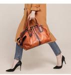 Iswee Retro Leather Satchel Bags for Women