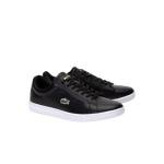 Lacoste Black/Gold Women's Leather Sneakers, Size 9