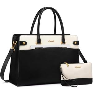 Stylish Vintage Leather Laptop Tote Bag for Women