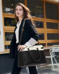Stylish Vintage Leather Laptop Tote Bag for Women