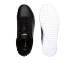 Lacoste Black/Gold Women's Leather Sneakers, Size 9