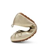 Gold Bowknot Foldable Ballet Flats for Women