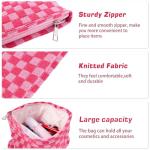 Checkered Makeup Bag Set for Travel & Purse