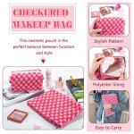 Checkered Makeup Bag Set for Travel & Purse