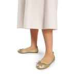 Gold Bowknot Foldable Ballet Flats for Women