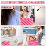 Checkered Makeup Bag Set for Travel & Purse