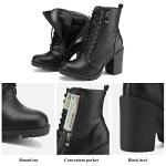 DREAM PAIRS Women's Chunky Heel Combat Boots