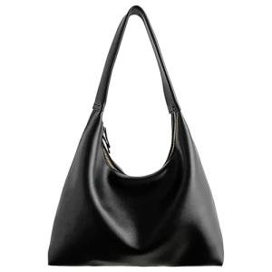 MaijjLyn Vegan Leather Black Slouchy Hobo Bag