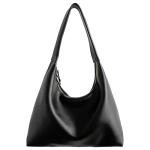 MaijjLyn Vegan Leather Black Slouchy Hobo Bag