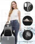 LOVEVOOK Mini Backpack Purse for Women, Black-Grey