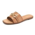 Rihero Women's Dressy Flat Slide Sandals - Camel