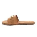 Rihero Women's Dressy Flat Slide Sandals - Camel