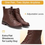 Vepose Lace-Up Ankle Combat Boots - Cognac 8