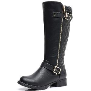 Globalwin Tall Black Knee-High Riding Boots for Women