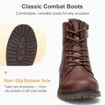 Vepose Lace-Up Ankle Combat Boots - Cognac 8