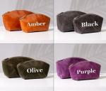 Custom Leather Makeup Bag with Engraved Initials