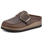 White Mountain Women's Leather Bueno Mules, Brown