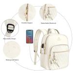 Stylish Beige Mini Backpack with USB Charging Port